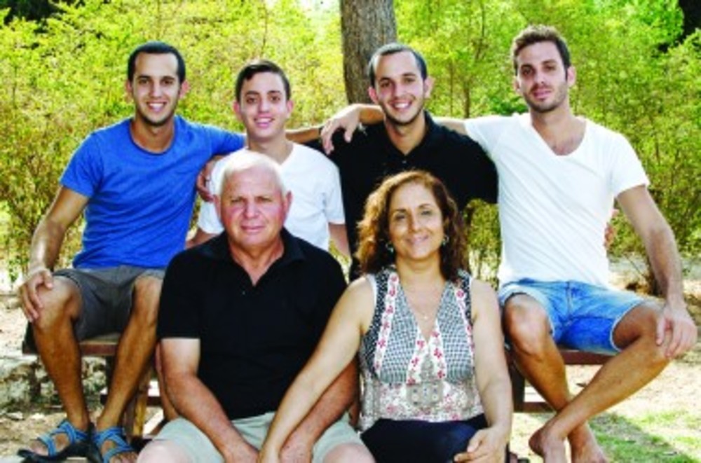 Yossi and Ilana Graff with their four sons (left to right) Nitsan, Omer, Matan and Nimrod /Matan Graff